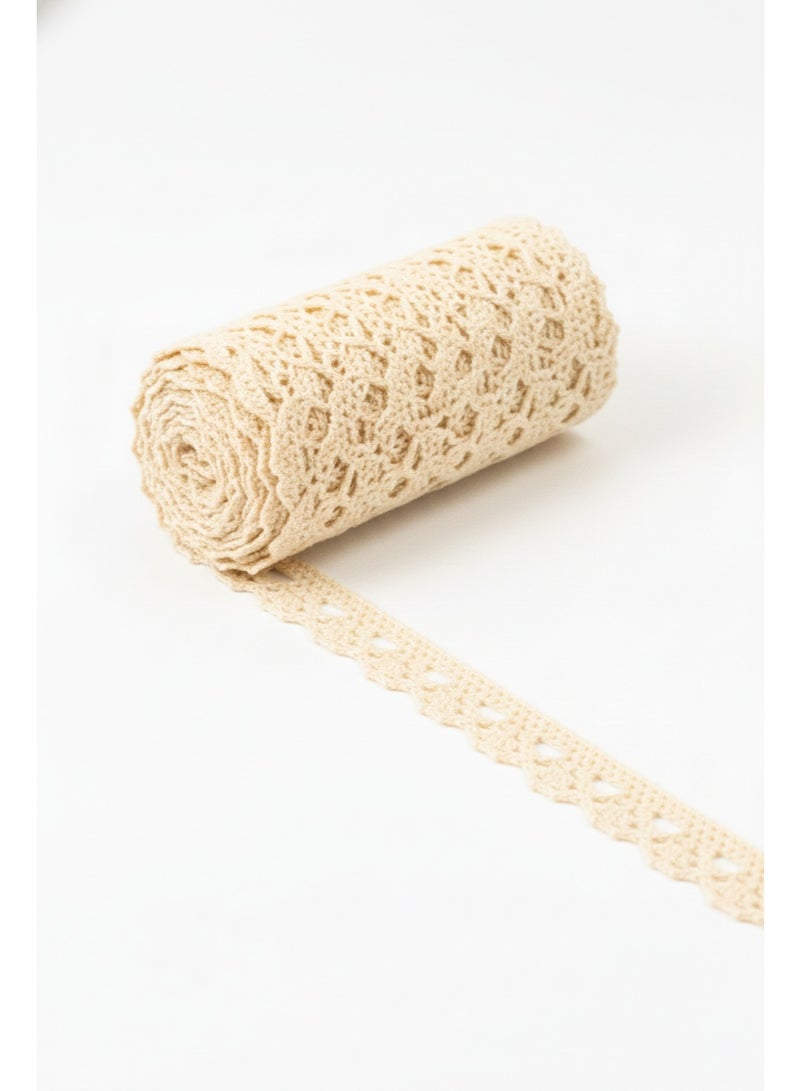 Decorative Sewing Lace Trim – 13mm x 15 Yards | Fabric Lace for Tailoring, DIY & Fashion ( Cream ) - Image 1